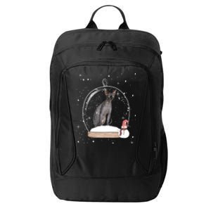 Christmas Black Sphynx Cat Snow Globe Funny Gift Xmas City Backpack