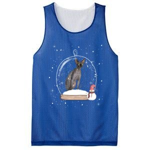 Christmas Black Sphynx Cat Snow Globe Funny Gift Xmas Mesh Reversible Basketball Jersey Tank