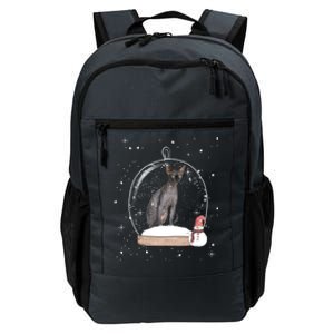 Christmas Black Sphynx Cat Snow Globe Funny Gift Xmas Daily Commute Backpack