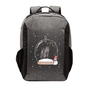 Christmas Black Sphynx Cat Snow Globe Funny Gift Xmas Vector Backpack