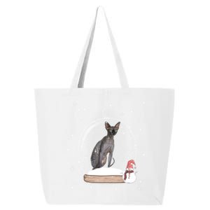 Christmas Black Sphynx Cat Snow Globe Funny Gift Xmas 25L Jumbo Tote