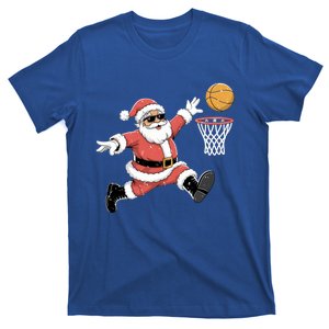 Christmas Basketball Santa Claus Dunking Funny Humor Cool Gift T-Shirt