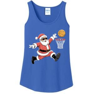 Christmas Basketball Santa Claus Dunking Funny Humor Cool Gift Ladies Essential Tank