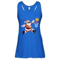 Christmas Basketball Santa Claus Dunking Funny Humor Cool Gift Ladies Essential Flowy Tank