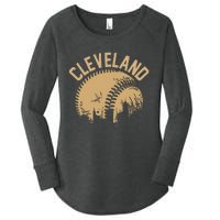 Cleveland Baseball Skyline Ohio Player Coach Fan Women's Perfect Tri Tunic Long Sleeve Shirt