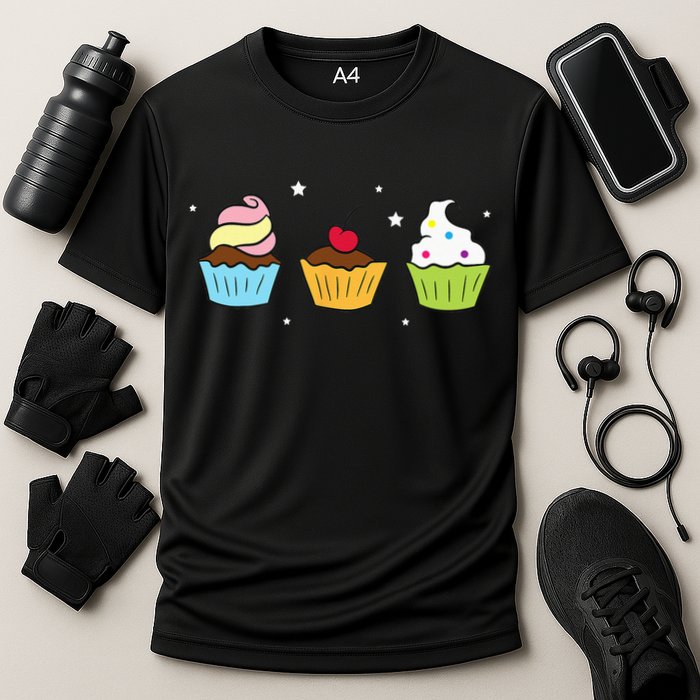 Cupcakes Baking Sweet Cupcakes Sweet Cupcake Baking Cooling Performance Crew T-Shirt