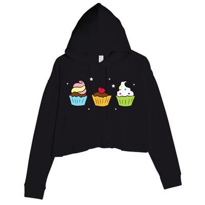 Cupcakes Baking Sweet Cupcakes Sweet Cupcake Baking Crop Fleece Hoodie