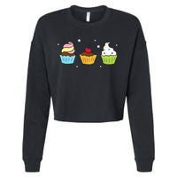 Cupcakes Baking Sweet Cupcakes Sweet Cupcake Baking Cropped Pullover Crew