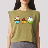 Cupcakes Baking Sweet Cupcakes Sweet Cupcake Baking Garment-Dyed Women's Muscle Tee