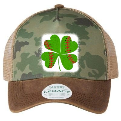 Cool Baseball St Patricks Day Catcher Shamrock Bleached Gift Legacy Tie Dye Trucker Hat
