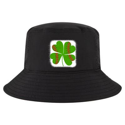 Cool Baseball St Patricks Day Catcher Shamrock Bleached Gift Cool Comfort Performance Bucket Hat