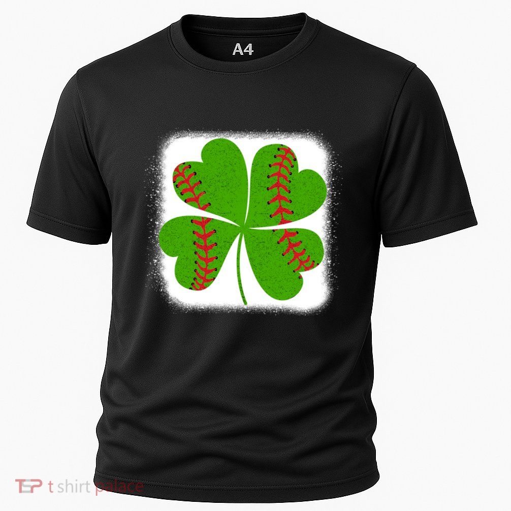 Cool Baseball St Patricks Day Catcher Shamrock Bleached Gift Performance Shirt