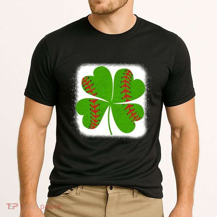 Cool Baseball St Patricks Day Catcher Shamrock Bleached Gift Performance Shirt
