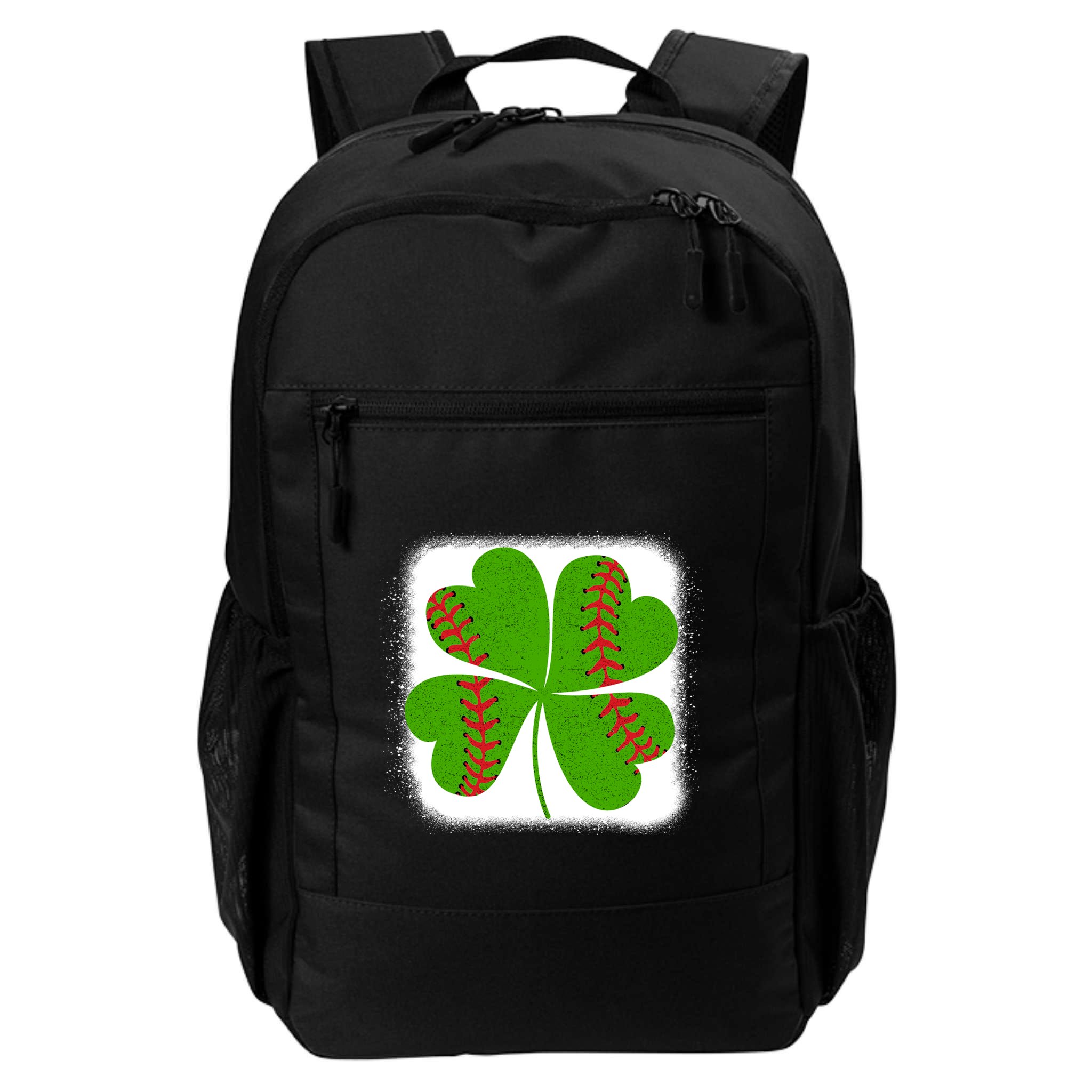 Cool Baseball St Patricks Day Catcher Shamrock Bleached Gift Backpack