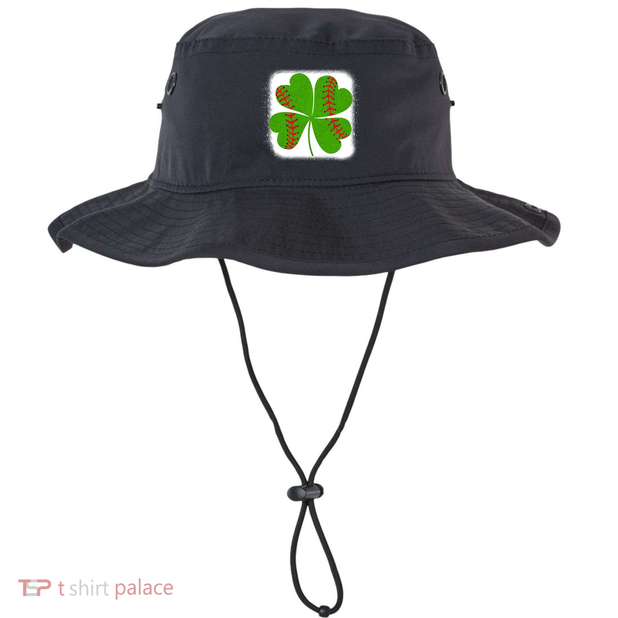 Cool Baseball St Patricks Day Catcher Shamrock Bleached Gift Bucket Hat