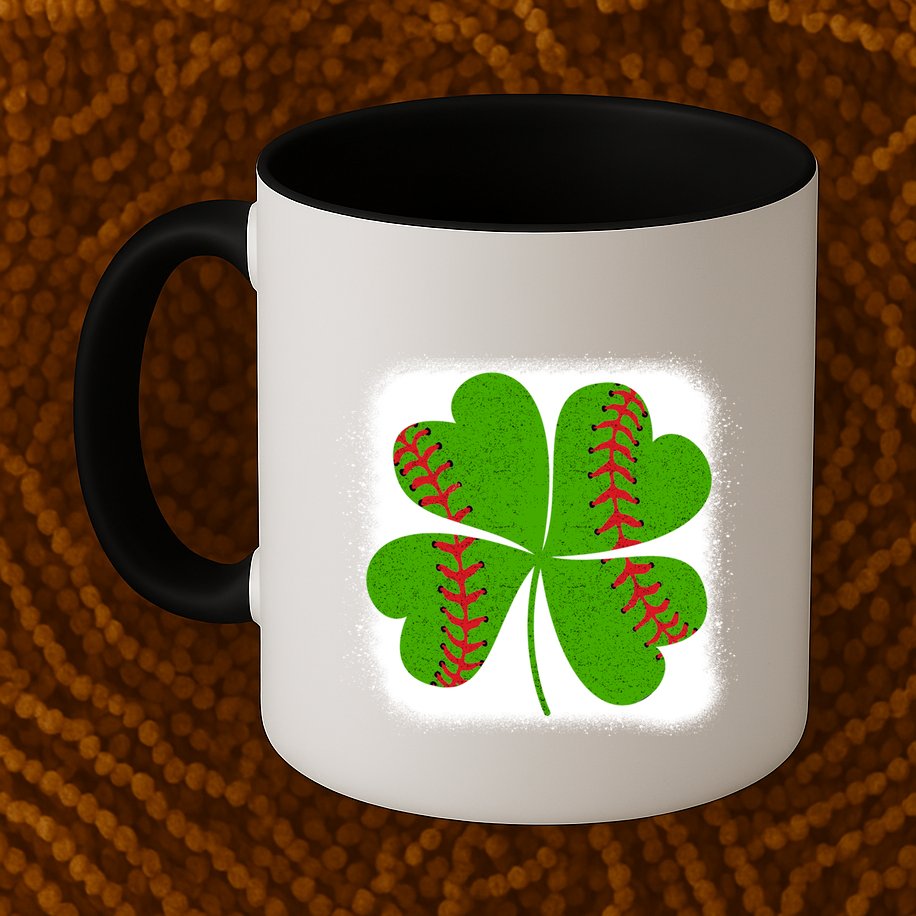 Cool Baseball St Patricks Day Catcher Shamrock Bleached Gift Mug