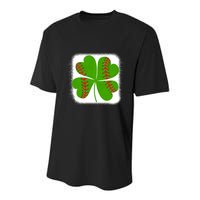 Cool Baseball St Patricks Day Catcher Shamrock Bleached Gift Youth Performance Sprint T-Shirt