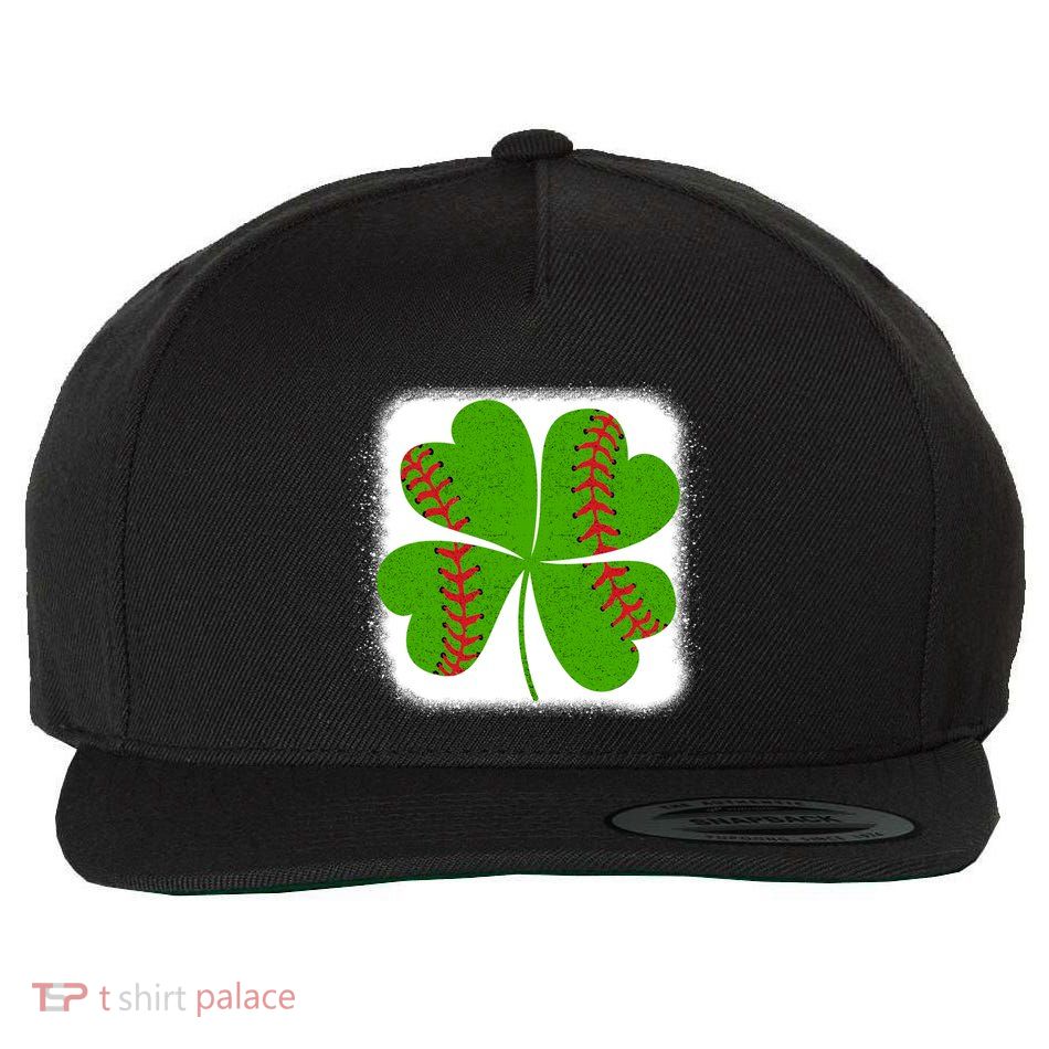 Cool Baseball St Patricks Day Catcher Shamrock Bleached Gift Wool Snapback Cap