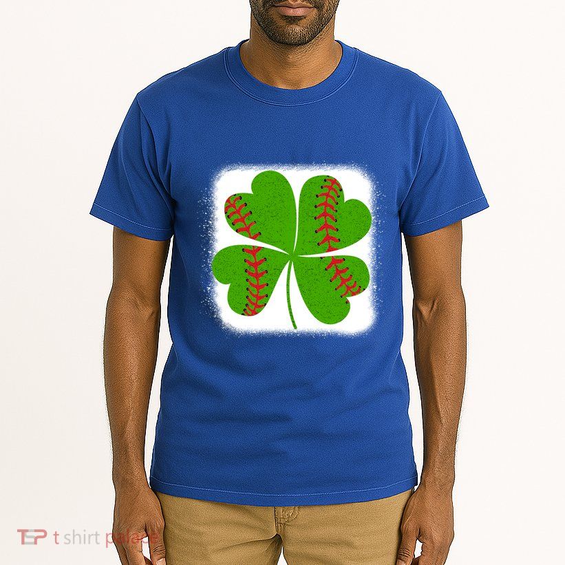 Cool Baseball St Patricks Day Catcher Shamrock Bleached Gift Tall T-Shirt