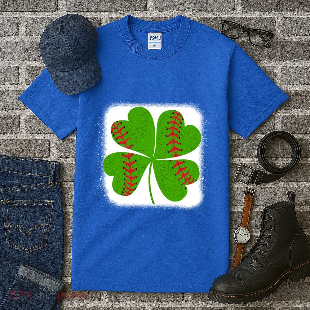 Cool Baseball St Patricks Day Catcher Shamrock Bleached Gift Tall T-Shirt