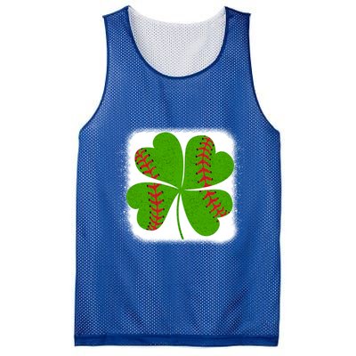 Cool Baseball St Patricks Day Catcher Shamrock Bleached Gift Mesh Reversible Basketball Jersey Tank