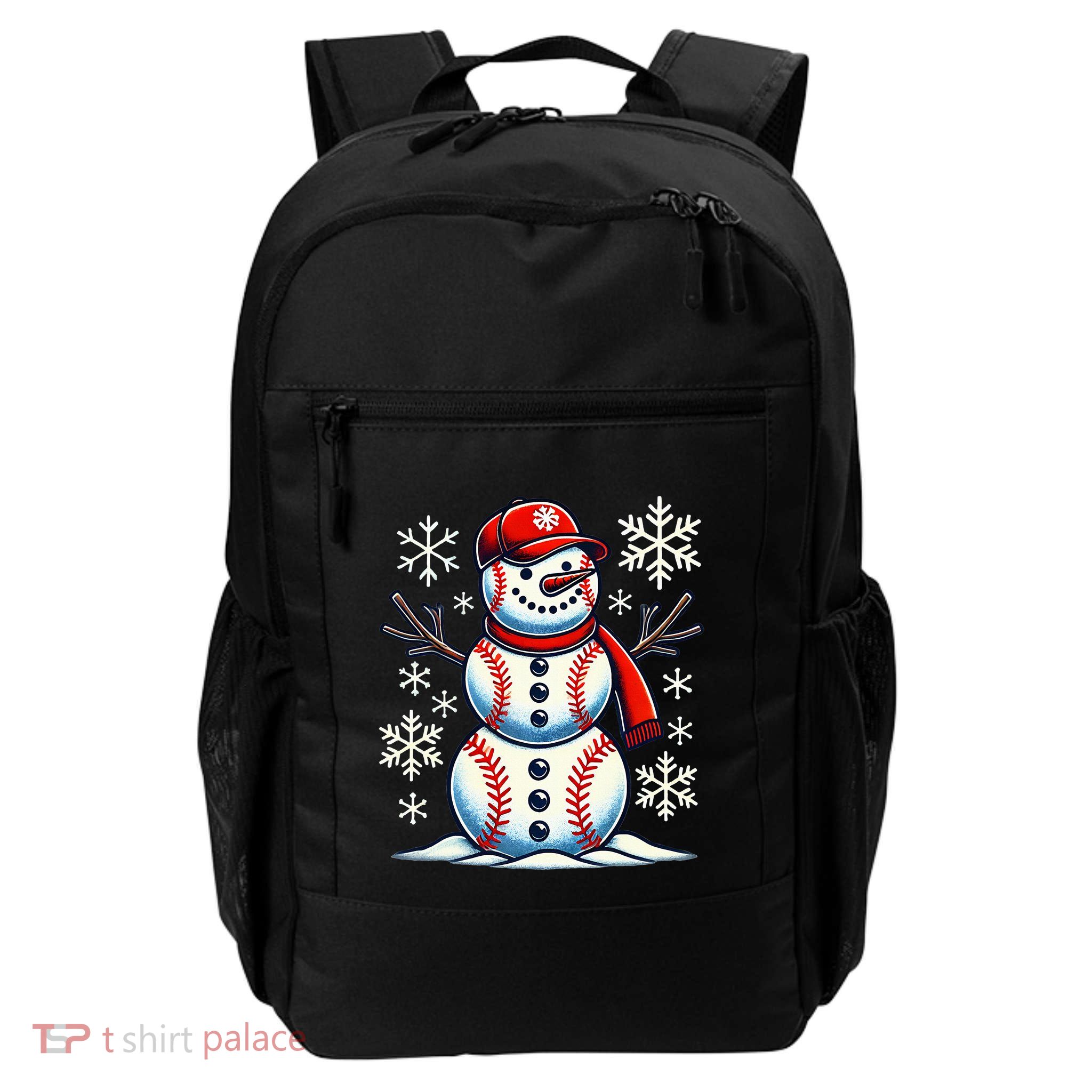 Christmas Baseball Snowman Baseball Christmas Backpack
