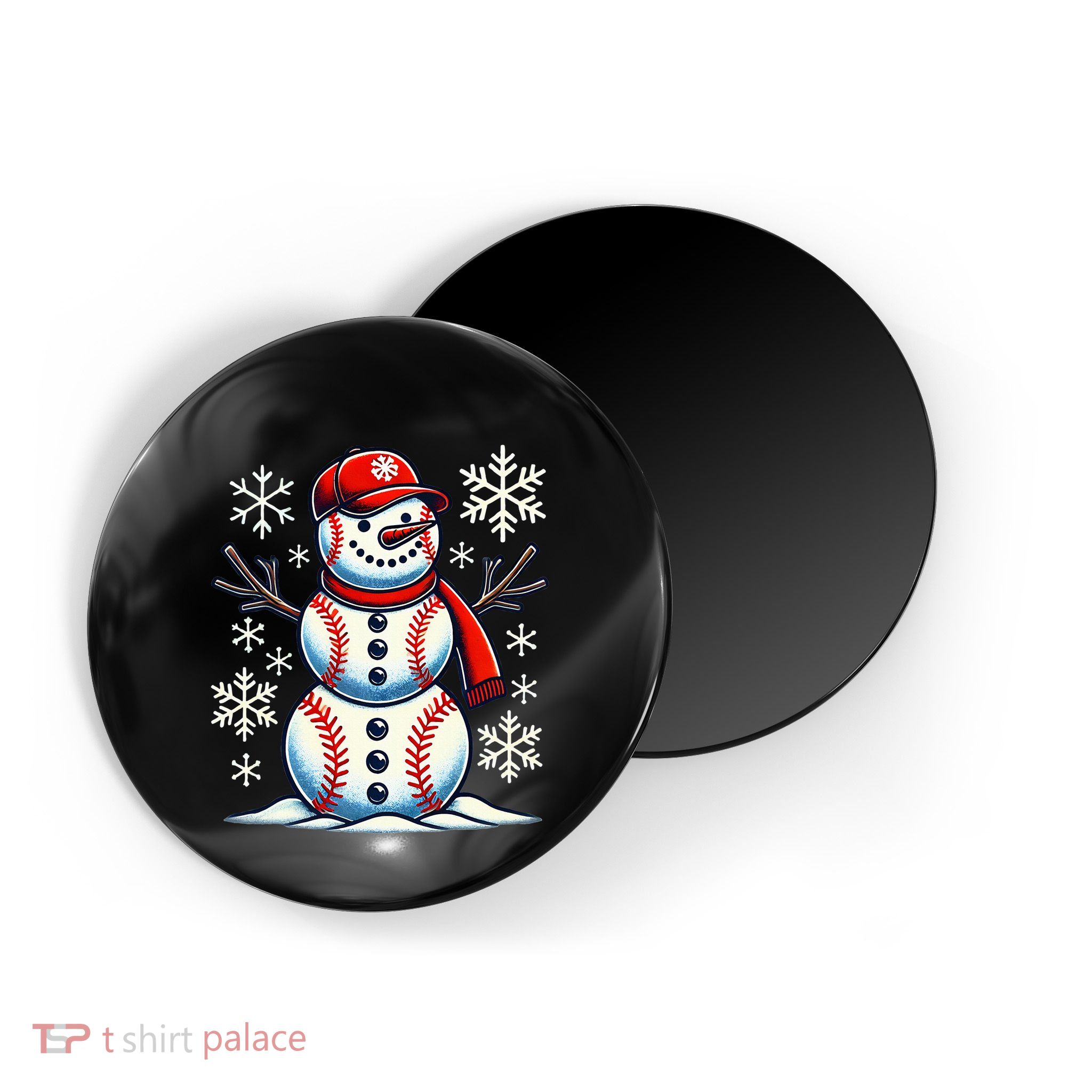 Christmas Baseball Snowman Baseball Christmas Magnet