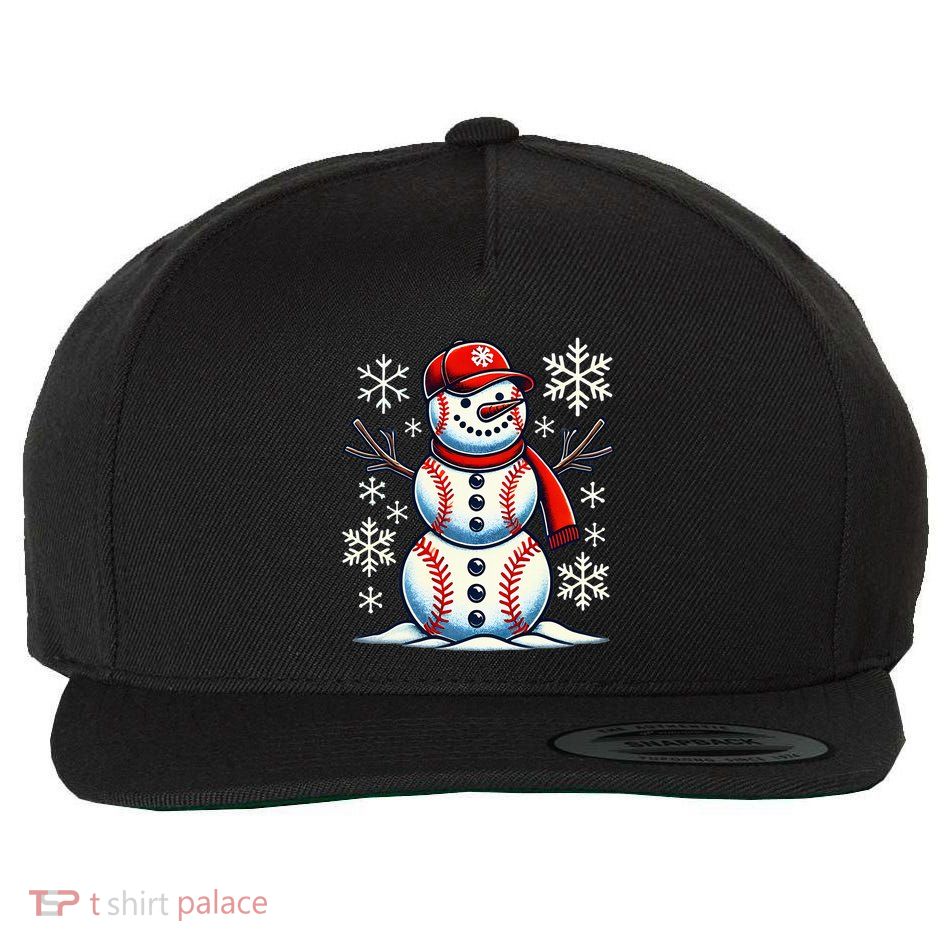 Christmas Baseball Snowman Baseball Christmas Wool Snapback Cap