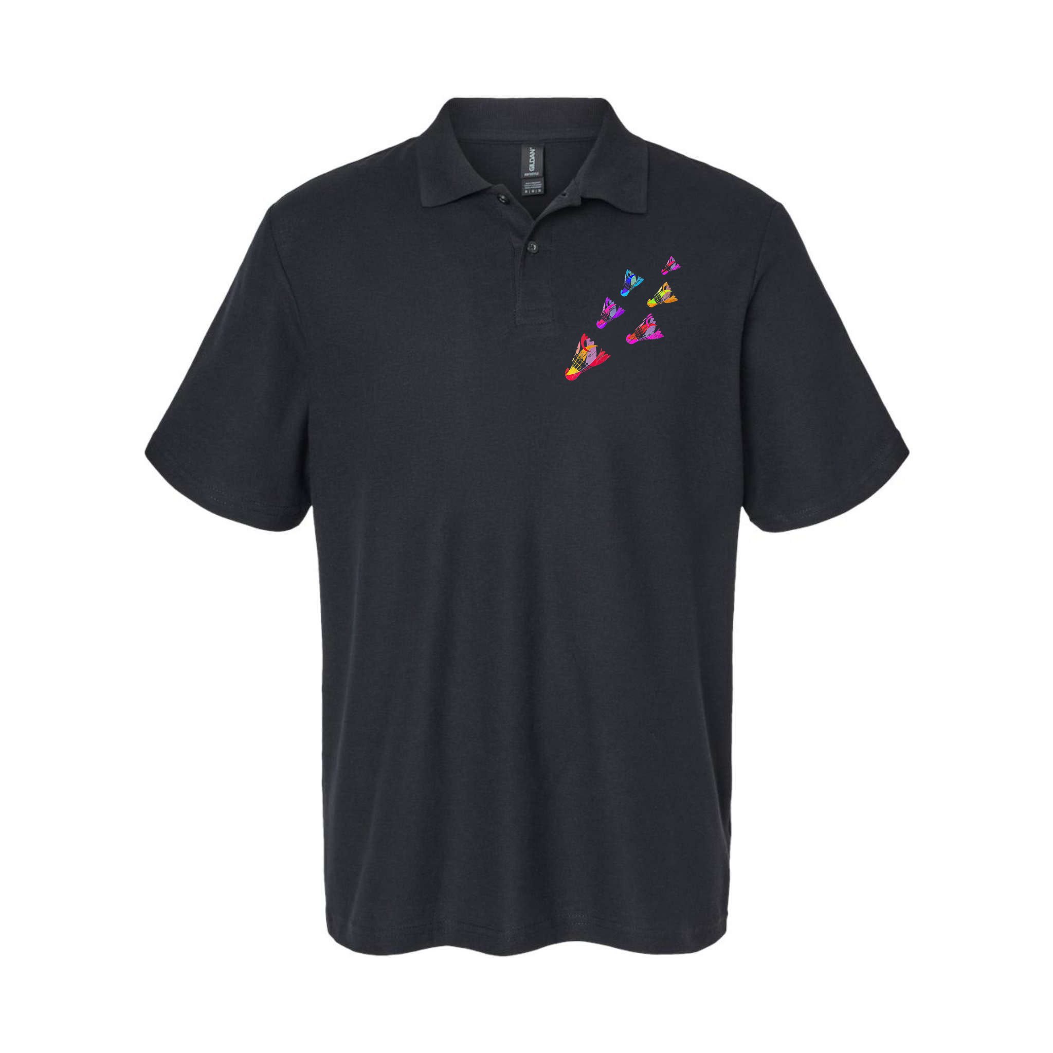 Colorful Badminton Shuttlecock Art Sports Polo