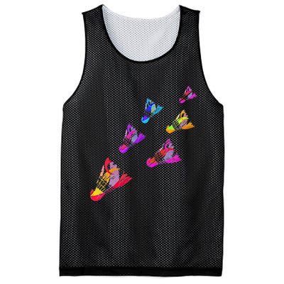 Colorful Badminton Shuttlecock Art Sports Mesh Reversible Basketball Jersey Tank