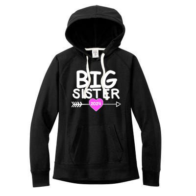 Cute Big Sister 2024 Heart Arrow Women's Fleece Hoodie