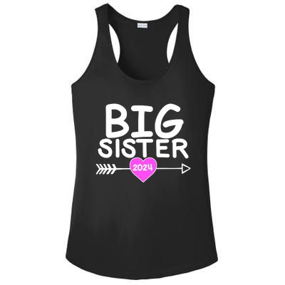 Cute Big Sister 2024 Heart Arrow Ladies PosiCharge Competitor Racerback Tank