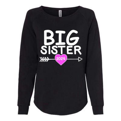 Cute Big Sister 2024 Heart Arrow Womens California Wash Sweatshirt