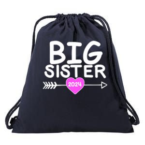 Cute Big Sister 2024 Heart Arrow Drawstring Bag