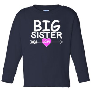 Cute Big Sister 2024 Heart Arrow Toddler Long Sleeve Shirt