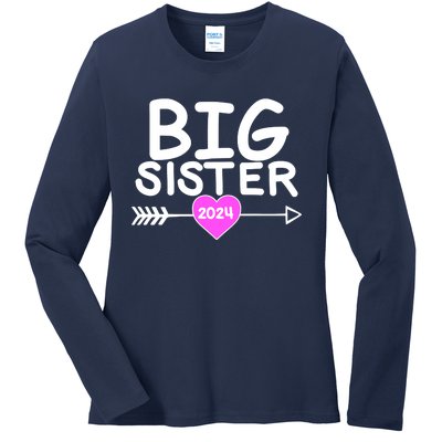 Cute Big Sister 2024 Heart Arrow Ladies Long Sleeve Shirt