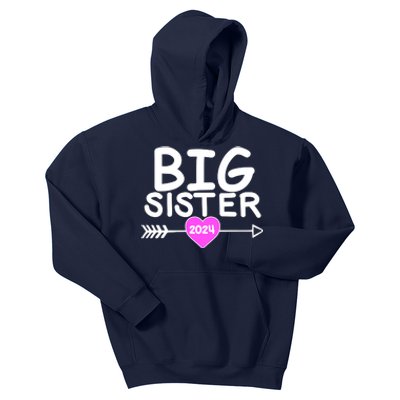 Cute Big Sister 2024 Heart Arrow Kids Hoodie