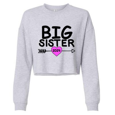 Cute Big Sister 2024 Heart Arrow Cropped Pullover Crew