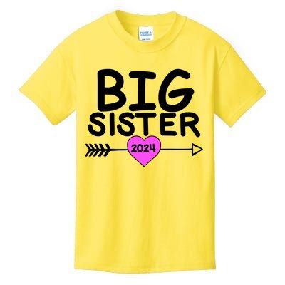 Cute Big Sister 2024 Heart Arrow Kids T-Shirt