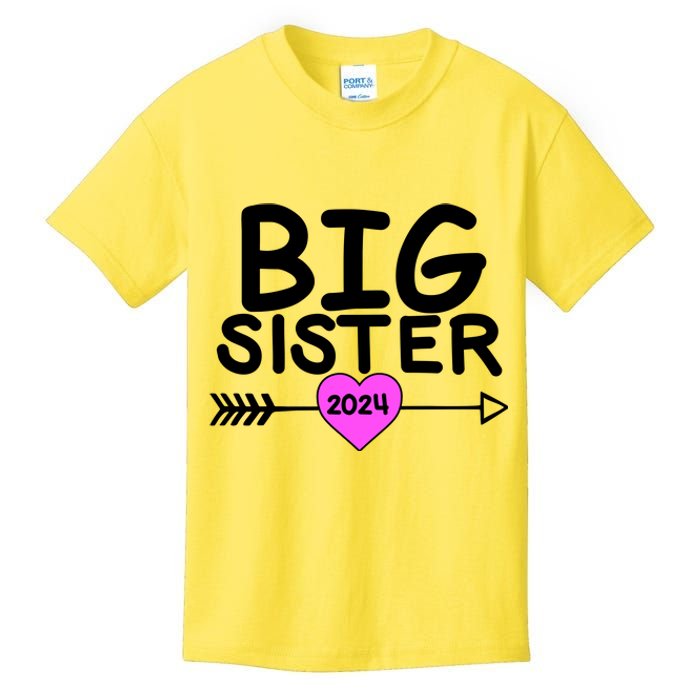 Cute Big Sister 2024 Heart Arrow Kids T-Shirt