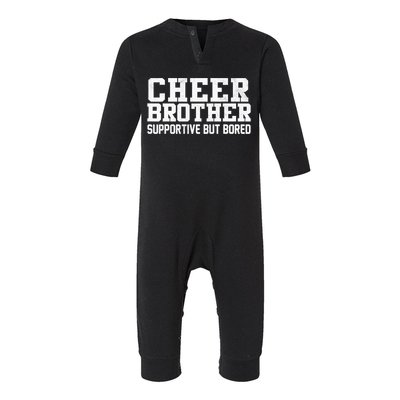 Cheer Brother Supportive But Bored Cheerleader Infant Fleece One Piece