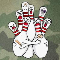 Cartoon Bowling Scared Bowling Pins Funny Sport Bowler Legacy Tie Dye Trucker Hat