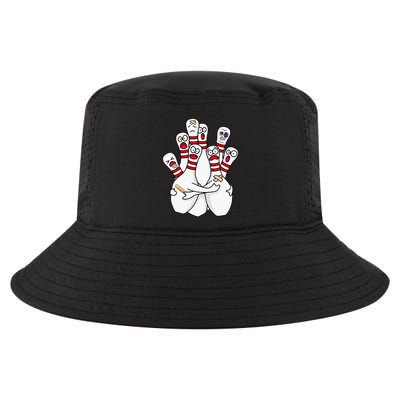 Cartoon Bowling Scared Bowling Pins Funny Sport Bowler Cool Comfort Performance Bucket Hat