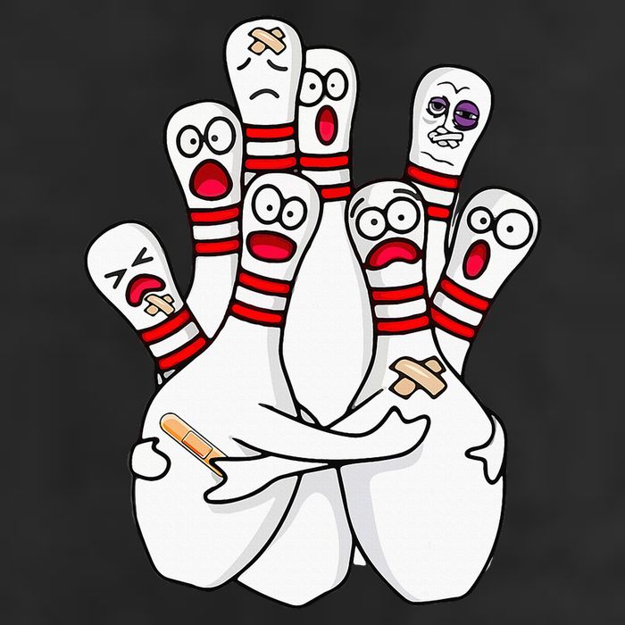 Cartoon Bowling Scared Bowling Pins Funny Sport Bowler Cool Comfort Performance Bucket Hat