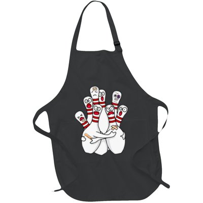 Cartoon Bowling Scared Bowling Pins Funny Sport Bowler Apron