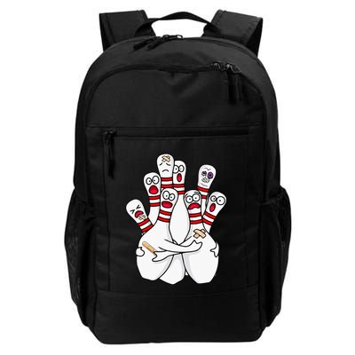 Cartoon Bowling Scared Bowling Pins Funny Sport Bowler Backpack