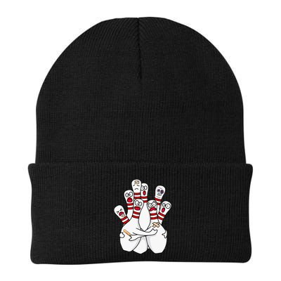 Cartoon Bowling Scared Bowling Pins Funny Sport Bowler Beanie