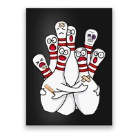 Cartoon Bowling Scared Bowling Pins Funny Sport Bowler Poster