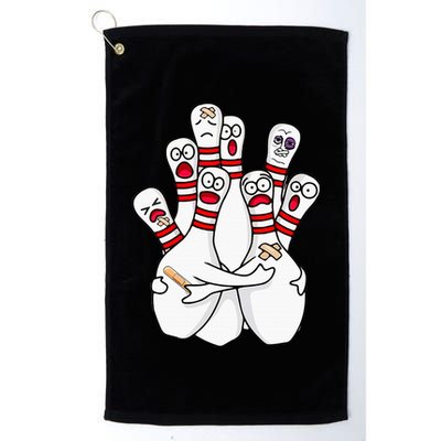 Cartoon Bowling Scared Bowling Pins Funny Sport Bowler Golf Towel