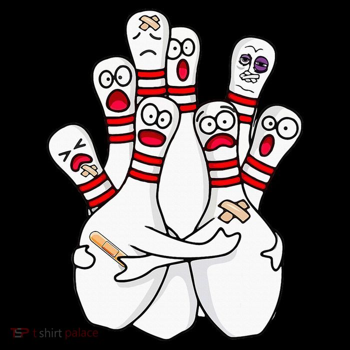 Cartoon Bowling Scared Bowling Pins Funny Sport Bowler Visor
